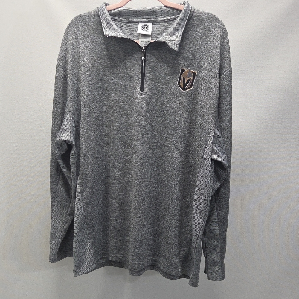 NHL Vegas Golden Knights Quarter Zip Pullover Mens Shirt XL Grey Heather